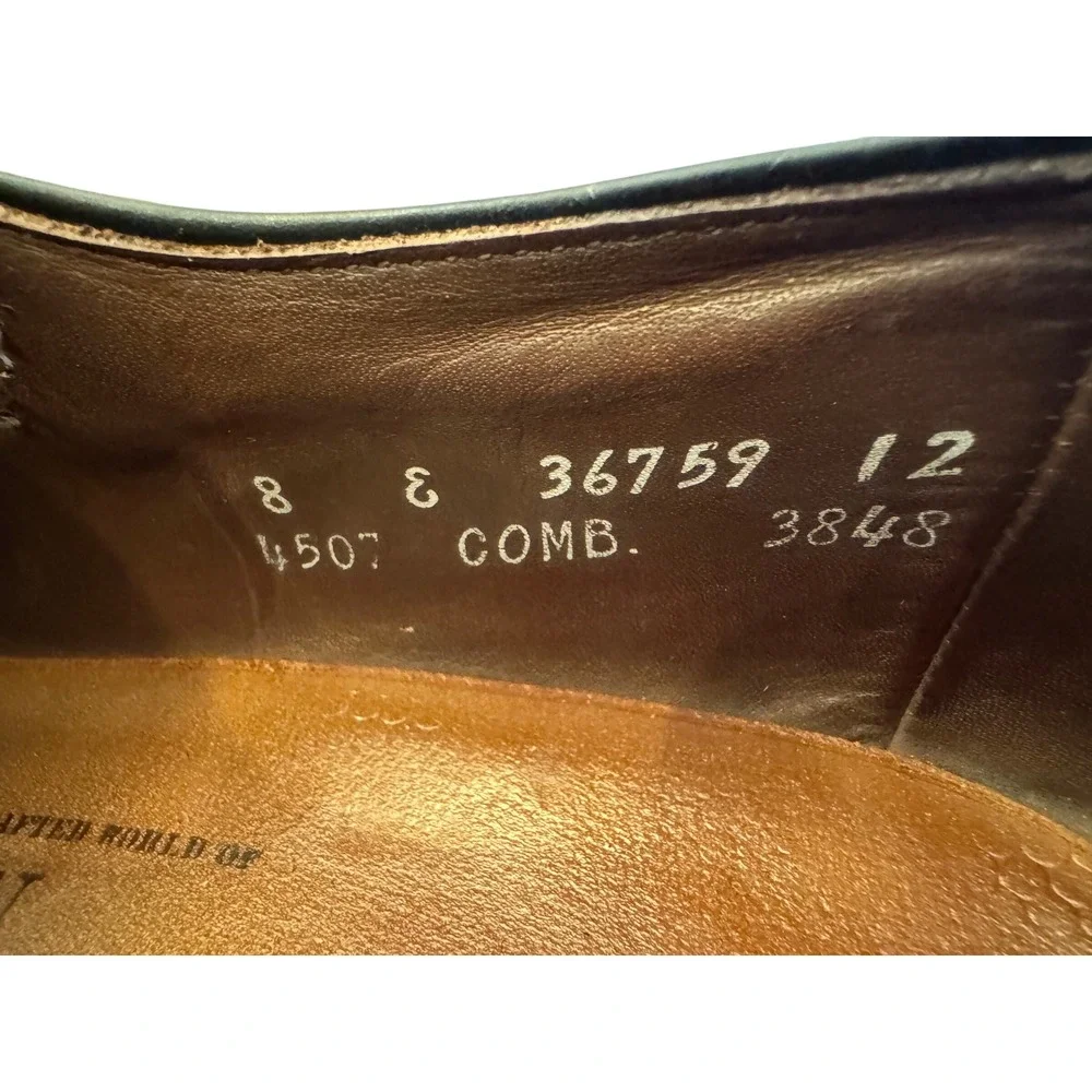 Allen Edmonds Hardwick Mens 8 E Black Leather Single Monk Strap Loafers 36759